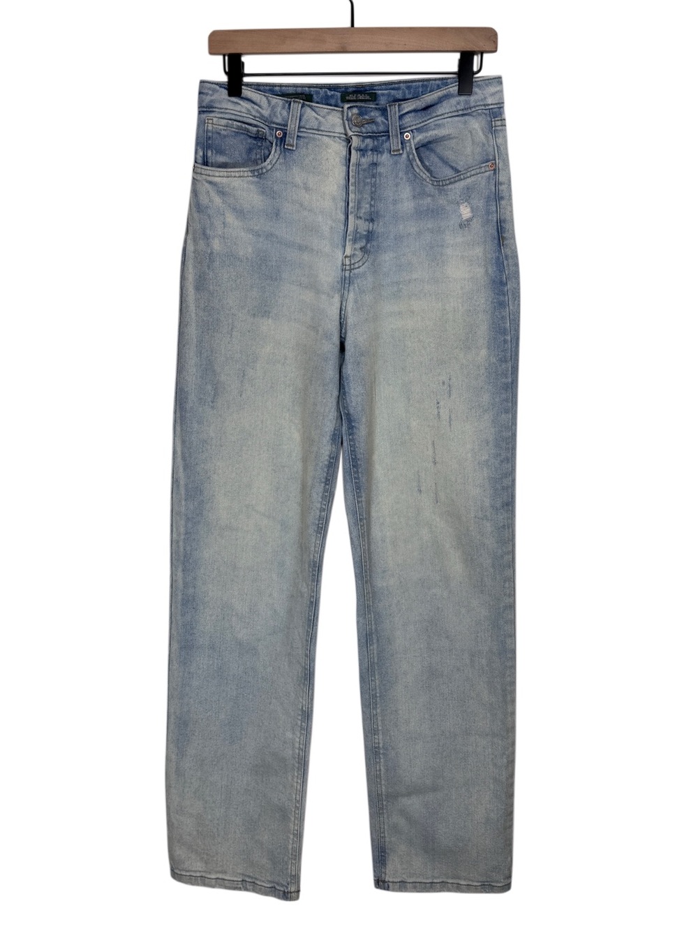 WJ521 {wild fable} "Super High Rise Straight" Blue Loose Relaxed Denim Jeans